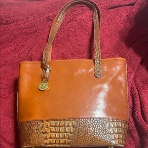 Brahmin Tan and Brown Leather Tote